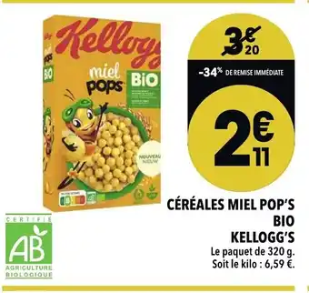 Supeco Céréales Miel Pop's Bio offre
