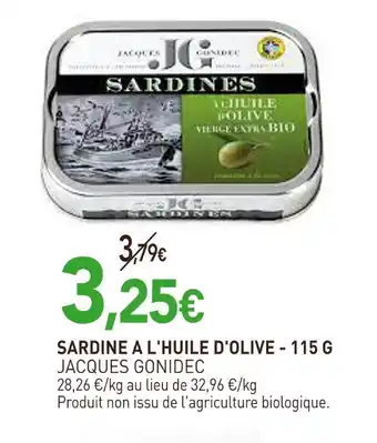 naturéO JACQUES GONIDEC SARDINE A L'HUILE D'OLIVE offre