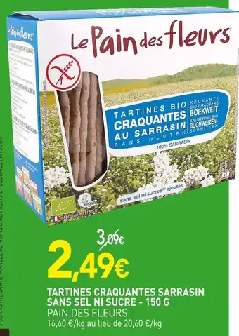naturéO PAIN DES FLEURS TARTINES CRAQUANTES SARRASIN SANS SEL NI SUCRE offre