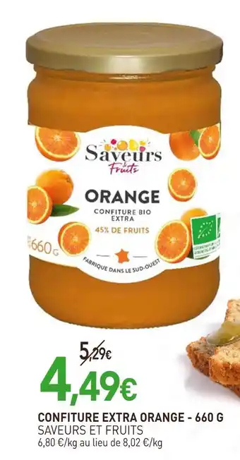 naturéO SAVEURS ET FRUITS CONFITURE EXTRA ORANGE offre