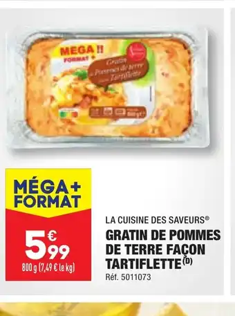 ALDI LA CUISINE DES SAVEURS® GRATIN DE POMMES DE TERRE FAÇON TARTIFLETTE (b) offre