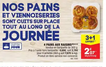 ALDI 4 PAINS AUX RAISINS offre