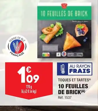 ALDI 10 FEUILLES DE BRICK offre