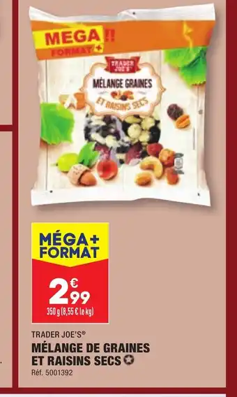 ALDI MÉLANGE DE GRAINES ET RAISINS SECS offre
