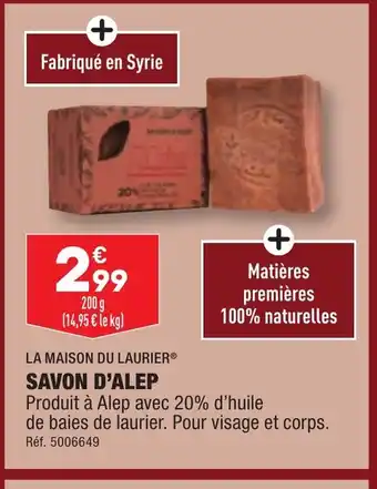 ALDI SAVON D'ALEP offre