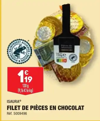 ALDI FILET DE PIÈCES EN CHOCOLAT offre
