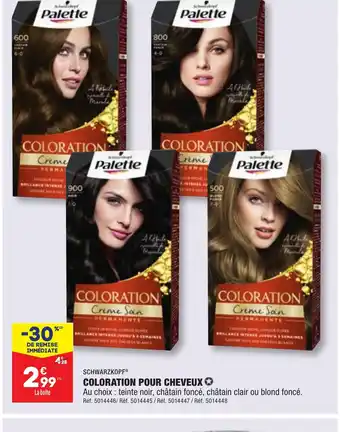 ALDI COLORATION POUR CHEVEUX offre