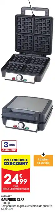 ALDI AMBIANOⓇ GAUFRIER XL offre