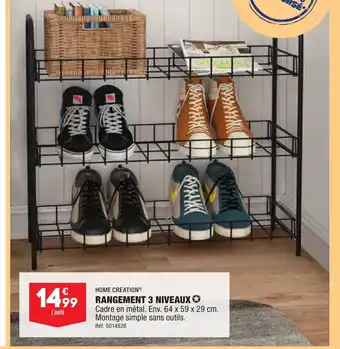 ALDI HOME CREATION® RANGEMENT 3 NIVEAUX offre