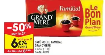 Leader Price CAFÉ MOULU FAMILIAL GRAND'MERE offre