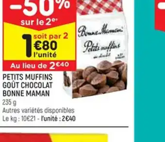 Leader Price PETITS MUFFINS GOÛT CHOCOLAT offre
