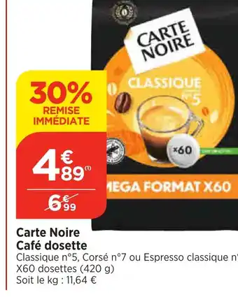 Bi1 Carte Noire Café dosette offre