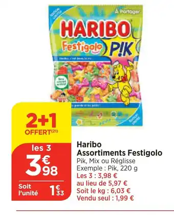 Bi1 Haribo Assortiments Festigolo offre