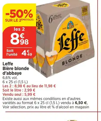 Bi1 Leffe Bière blonde offre