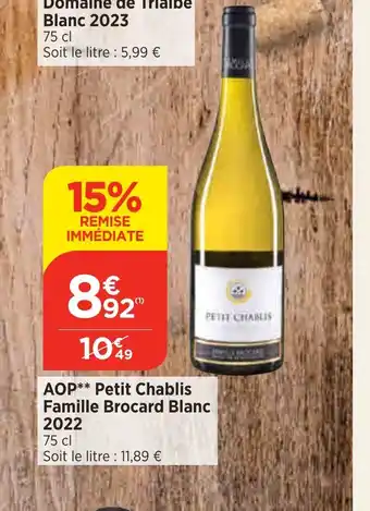 AOP Petit Chablis Famille Brocard Blanc 2022