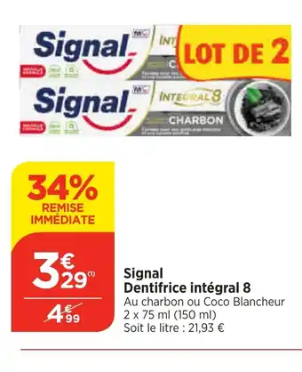 Bi1 Signal Dentifrice intégral 8 offre