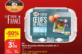 Bi1 Œufs de poules élevées en plein air offre