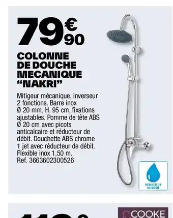Brico Dépôt COLONNE DE DOUCHE MECANIQUE "NAKRI" offre