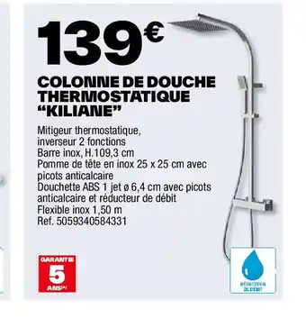 Brico Dépôt COLONNE DE DOUCHE THERMOSTATIQUE offre