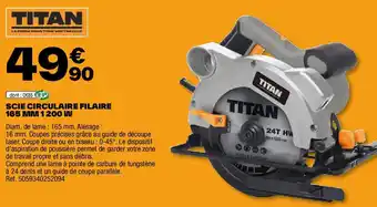 Brico Dépôt SCIE CIRCULAIRE FILAIRE 165 MM 1200 W offre