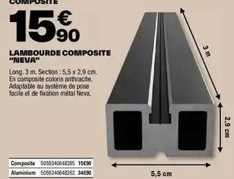 Brico Dépôt LAMBOURDE COMPOSITE "NEVA" offre