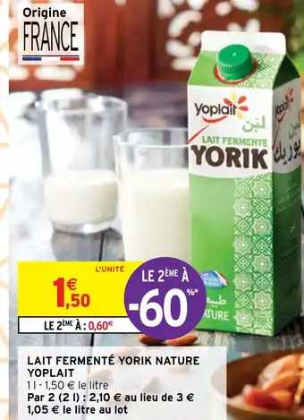 Intermarché LAIT FERMENTÉ YORIK NATURE YOPLAIT offre