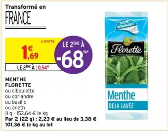 Intermarché MENTHE FLORETTE offre