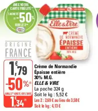 G20 Crème de Normandie Épaisse entière 30% M.G. offre