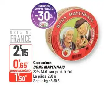 G20 Camembert BONS MAYENNAIS offre