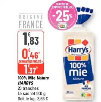 G20 100% Mie Nature HARRYS offre