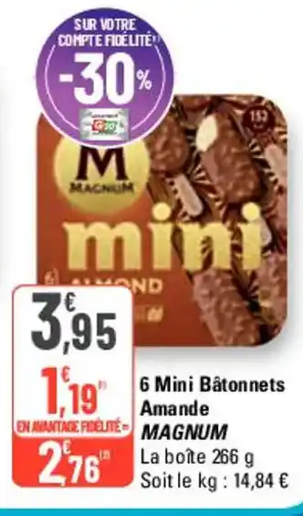 G20 6 Mini Bâtonnets Amande MAGNUM offre