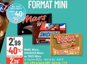 G20 (3) MARS Minis, SNICKERS Minis ou TWIX Minis offre