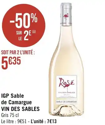 Casino Supermarchés IGP Sable de Camargue VIN DES SABLES offre