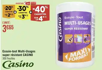 Casino Supermarchés Essuie-tout Multi-Usages super résistant CASINO 300 Feuilles offre