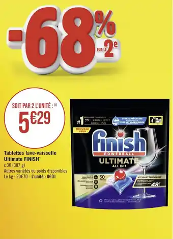 Casino Supermarchés Tablettes lave-vaisselle Ultimate FINISH* offre