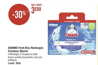 Casino Supermarchés CANARD Fresh Disc Recharges Fraîcheur Marine* offre