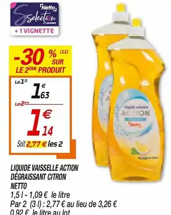 Netto Liquide Vaisselle Action offre