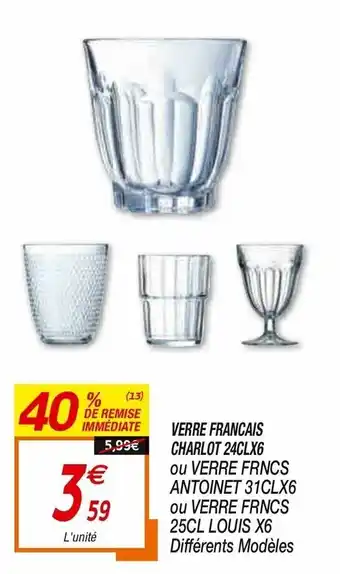Netto Verre Francais Charlot 24CLX6 offre