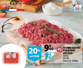 Auchan Auchan viande hachée pur boeuf offre