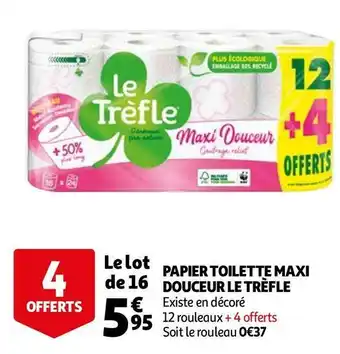 Auchan Le trèfle papier toilette maxi douceur offre