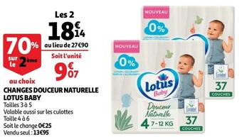 Auchan Lotus baby changes douceur naturelle offre