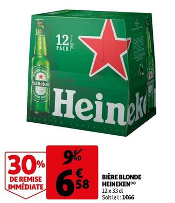 Auchan Heineken bière blonde offre