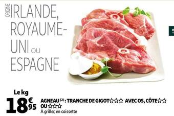Auchan Agneau : tranche de gigot avec os, côte ou offre