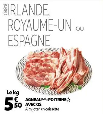 Auchan Agneau : poitrine avec os offre