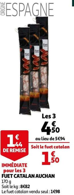 Auchan Auchan fuet catalan offre