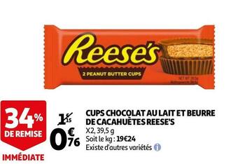 Auchan Reese's cups chocolat au lait et beurre de cacahuètes offre