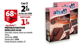 Alsa préparation pour moelleux chocolat