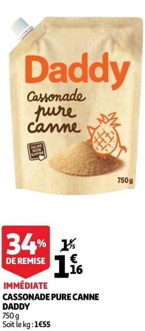Auchan Daddy cassonade pure canne offre