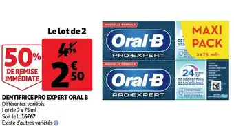 Auchan Oral b dentifrice pro expert offre