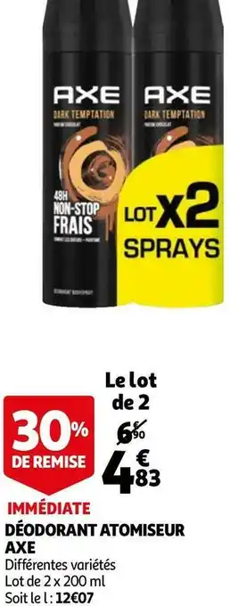 Auchan Axe déodorant atomiseur offre